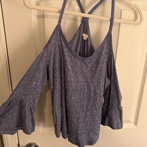 Blue Top w/Shoulder Cutouts